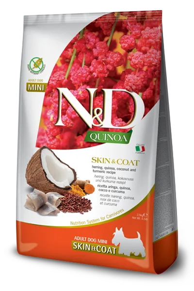 Farmina N&D Quinoa Skin & Coat Herring Mini Adult Dry Dog Food 2.5KG