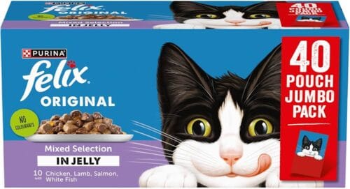 PURINA FELIX Original Mixed Selection in Jelly Adult Wet Cat Food 40x85g Pouches