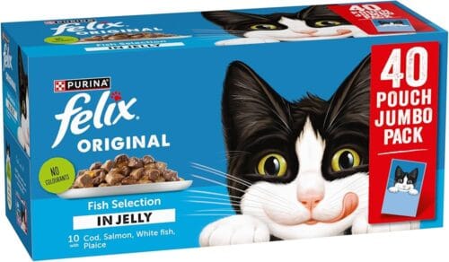 PURINA FELIX Original Fish Selection in Jelly Adult Wet Cat Food 40x85g Pouches