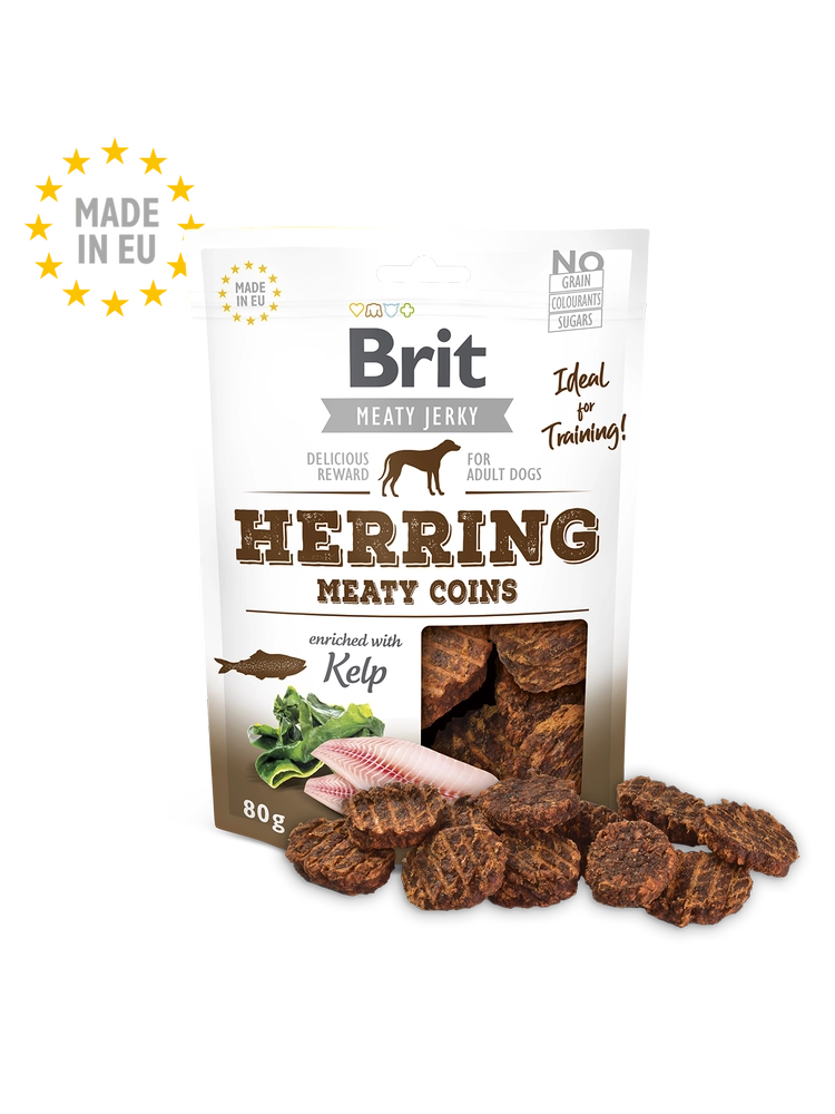 Brit Meat Jerky Snack–Herring Meaty coins 80g