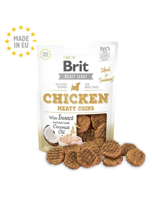 Brit Meat Jerky Chicken Snack–Meaty coins with Insect 80g