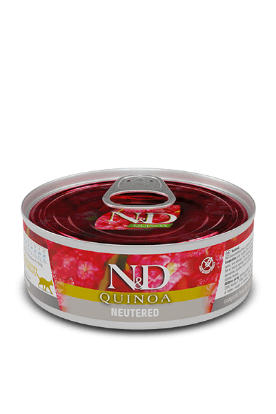 Farmina N&D Quinoa Neutered Pork Adult Cat Wet Food 24x80g Tins