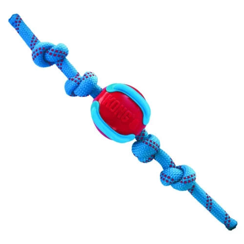 KONG Jaxx Brights Ball w/rope assorted M