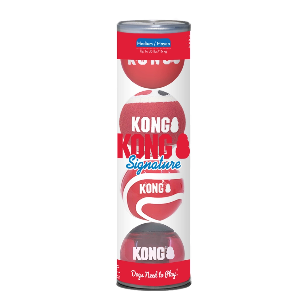 KONG ASSORTED SIGNATURE BALLS M 4PK - Image 2