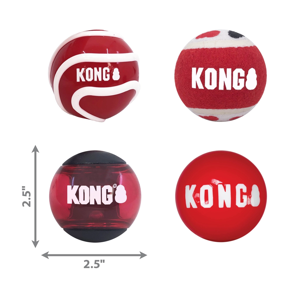 KONG ASSORTED SIGNATURE BALLS M 4PK - Image 3