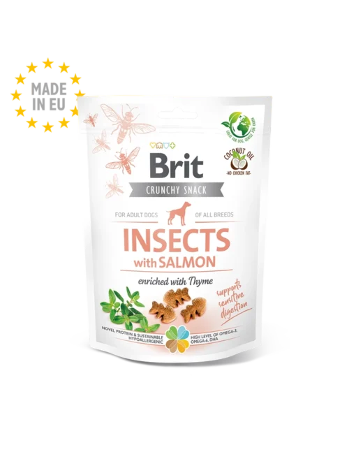 Brit Care Crunchy Cracker. Insects with Salmon enriched with Thyme 200g