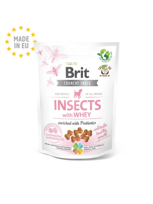 Brit Care Dog Crunchy Cracker for PUPPIES. Insects with Whey enriched with Probiotics 200g